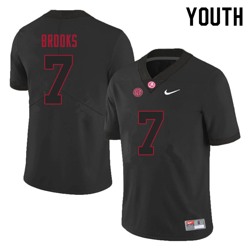 Alabama Crimson Tide Youth Ja'Corey Brooks #7 Black NCAA Nike Authentic Stitched 2021 College Football Jersey CR16V60TA